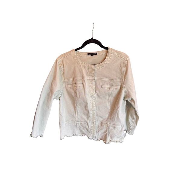 Melanie Lyne Women’s Light Lime Green Scalloped Beaded Hem  Jacket Size 14 - Picture 1 of 9